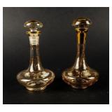 VTG Pair of Gold-Toned, Banded Perfume Bottles