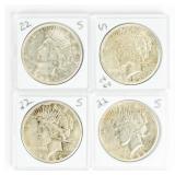 Coin (4) 1922-S Peace Silver Dollars Fine to VF