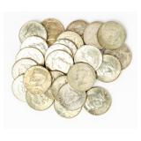 Coin (25) Kennedy 40% Silver Half Dollars XF-BU