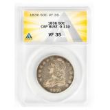 Coin 1836 Capped Bust Half Dollar ANACS VF35