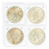 Coin (4) 1923-S Peace Silver Dollars Fine to XF