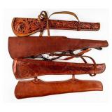 Lot Of 4 Custom Leather Long-gun Scabbards