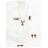 Jewelry Lot of Vintage Copper Costume / Signed