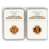 Coin 1960 Small & Large Date Lincoln Cents PF67 RD