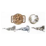 Lot Of 5 Vintage Belt Buckles