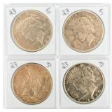 Coin (4) 1923-D &S Peace Silver Dollars  VG-Fine