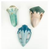 VTG Lot of 3 Ceramic Wall Pockets