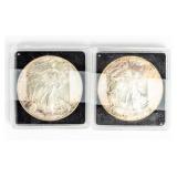 Coin (2) American Silver Eagles 2000 & 2001
