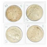 Coin (4) 1923-S Peace Silver Dollars  VG to Fine