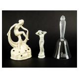 Lot of 3 Figural Porcelain and Glass Pieces