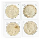 Coin (4) 1923-S Peace Silver Dollars  VG to Fine