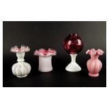 Lot of 4 Fenton Mixed Group Glassware