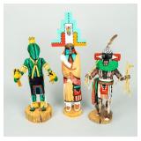 Lot of 3 Wooden Kachina Dolls