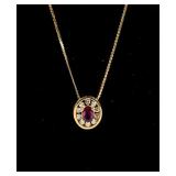 Jewelry 14kt Yellow Gold Ruby & Diamond Necklace