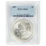Coin 1887 Morgan Silver Dollar PCGS MS62
