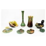 Lot Of 8 Earthtone Glassware / Décor Collection