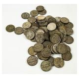 Coin (80) Wartime 35% Silver Jefferson Nickels VF+