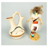 Lot of 2 - Kachina and Pottery