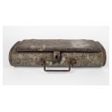 Antique Round Tin Document Carrier