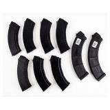 Lot Of 9 Synthetic AK Pattern 7.62x39 30 & 40 Mags