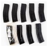 M1 Carbine Magazines Lot Of 9 Metal 30 Round Cap.