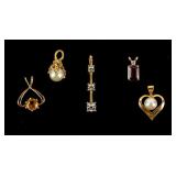 Jewelry 14kt & 10kt Yellow Gold Pendants +