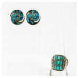 Jewelry Sterling Silver Ring & Earrings