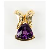 Jewelry 14kt Yellow Gold Amethyst Pendant