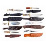 Knife 8 Large Bowie Style Blades With Sheaths