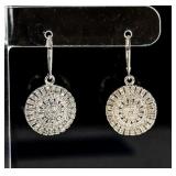 Jewelry Sterling Silver Diamond Dangle Earrings