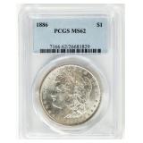 Coin 1886 Morgan Silver Dollar PCGS MS62