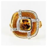 Jewelry 14kt Yellow Gold Citrine Cocktail Ring