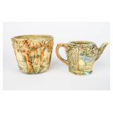 Lot Of 2 Weller Forest Design Pottery