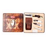 Knife Case Gift Set With 4 Blades & Holster