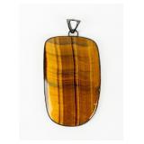 Jewelry Large Sterling Silver Tiger Eye Pendant