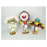 Lot of 3 Plaster Cast Kachinas