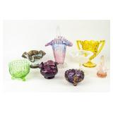 Lot Of 8 Vintage Mix Of Glassware / Décor Collecti