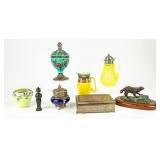 Lot Of 8 Vintage Mix Of Glassware / Art Collection