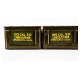 Lot Of 2 ASCO M2 .50 Cal Ammo Cans