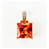 Jewelry 10kt Yellow Gold Red Stone Pendant