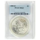 Coin 1885-O  Morgan Silver Dollar PCGS MS62