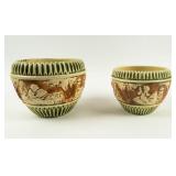 (2) Vintage Roseville Donatello Jardiniere Pots