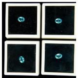 Lot of 4 Blue Zircon Gemstones
