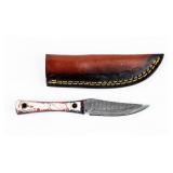 Knife Small Epoxy Handle Damascus Knife