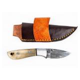 Knife Small Damascus Blade With Sheath