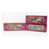 Lot Of 3 Caboose, Reefer & Spreader By MTH