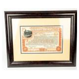 Framed Baltimore & Ohio Stock Trust Certificate