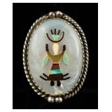 Jewelry Sterling Silver Inlaid Stone Ring