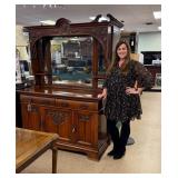 Furniture Antique Mirror-Back Sideboard