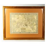 Lot of a Framed Map of Fort Wayne Indiana 1812